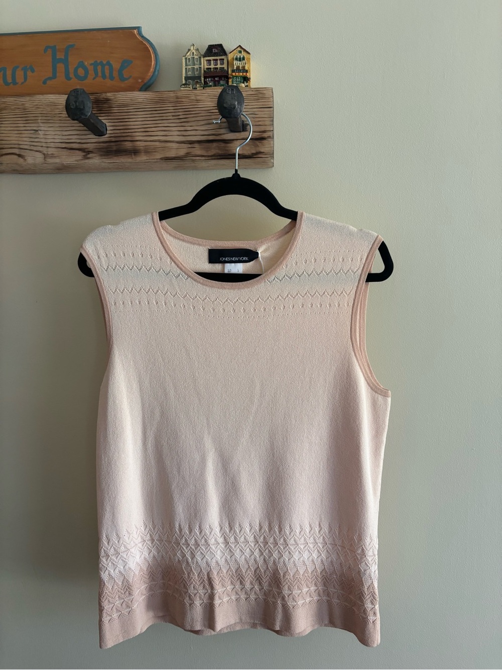 Jones New York Light Blush Pink Sleeveless Knit Tank - Cottagecore